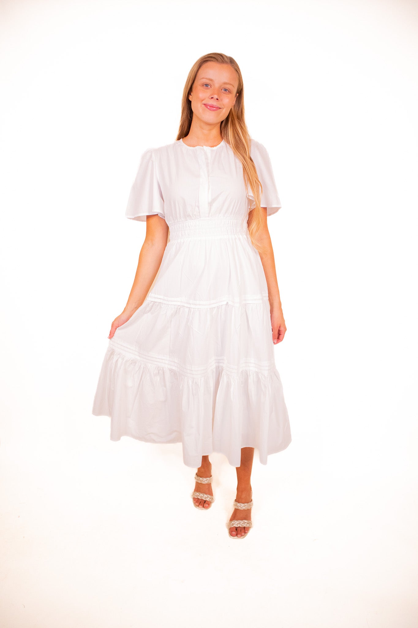 The Clara Shirt Dress in White