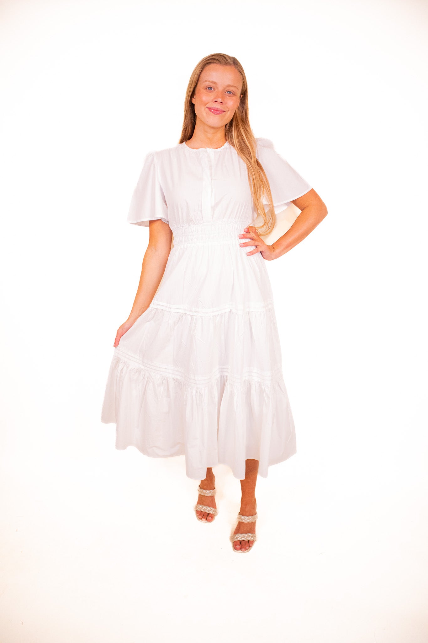 The Clara Shirt Dress in White