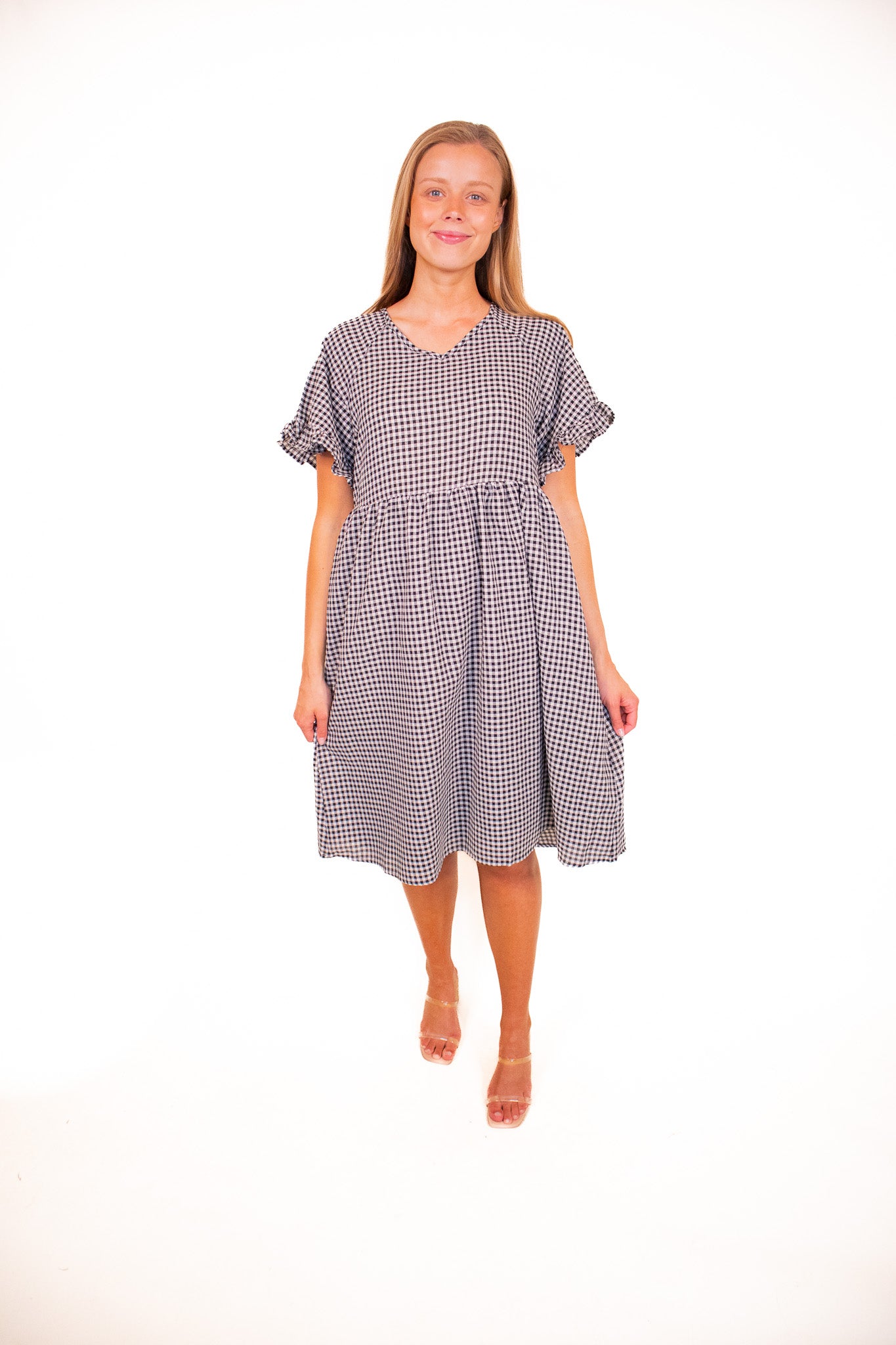 The Piper Gingham Picnic Dress in Black