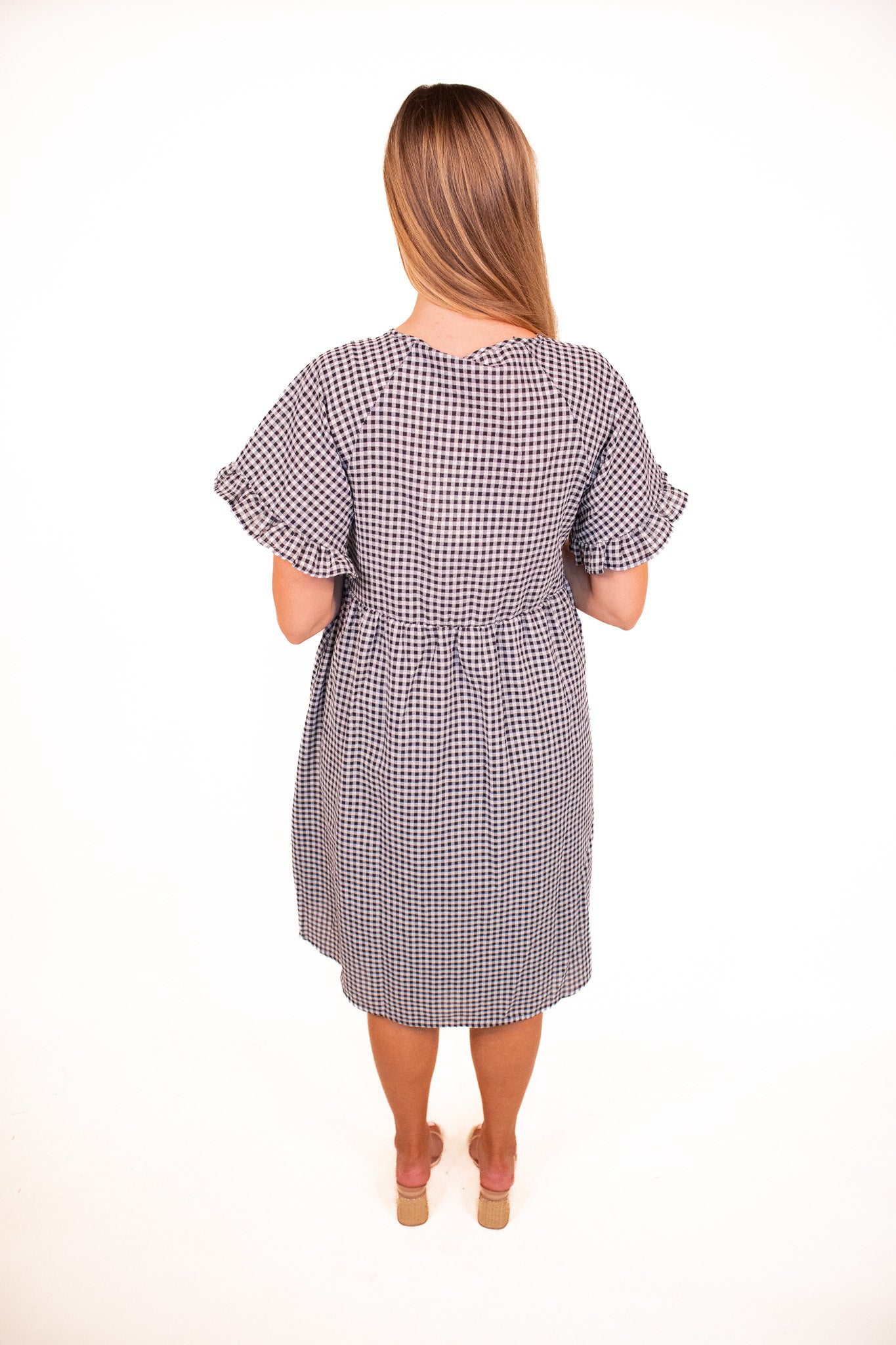 The Piper Gingham Picnic Dress in Black