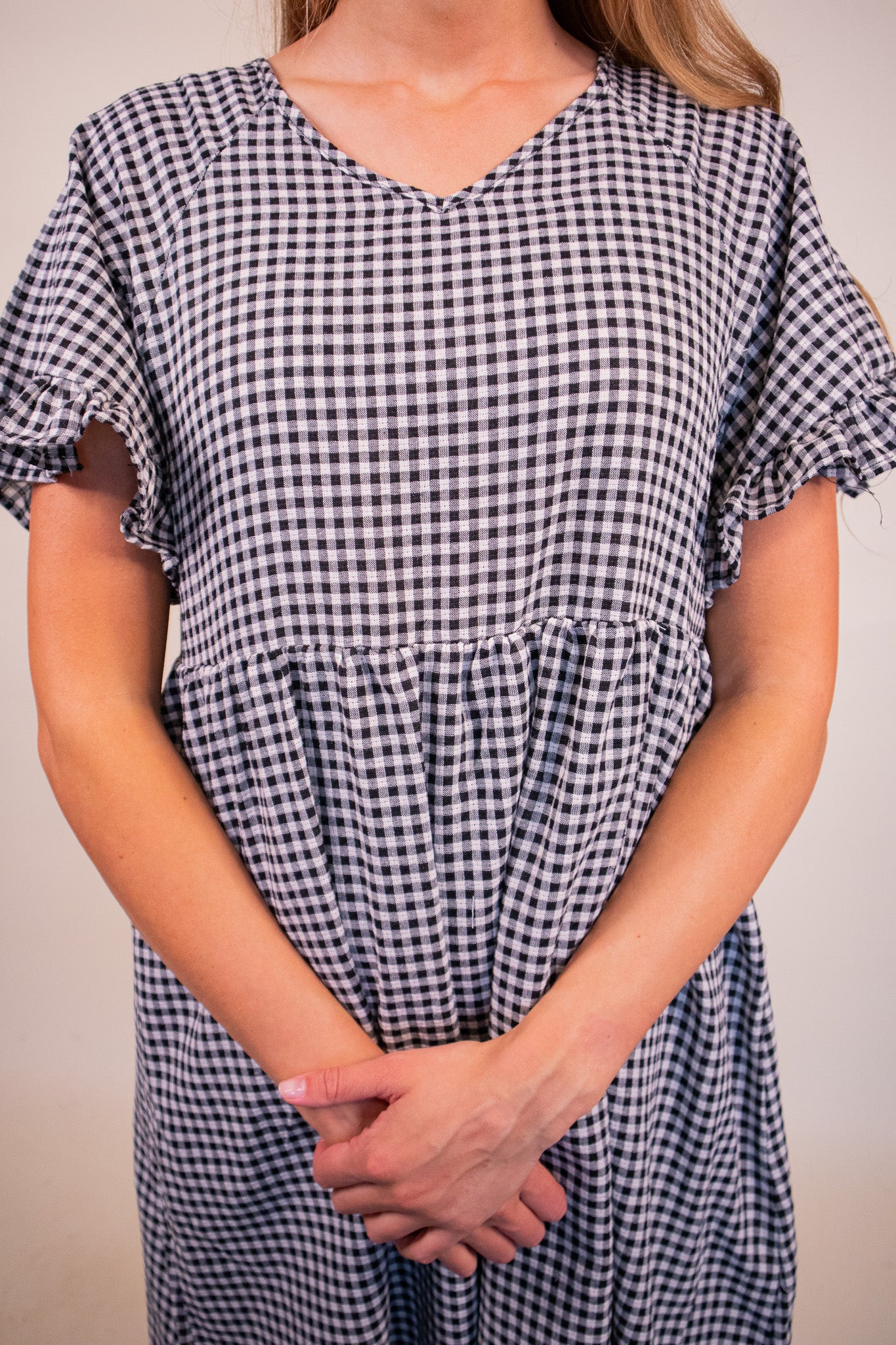 The Piper Gingham Picnic Dress in Black