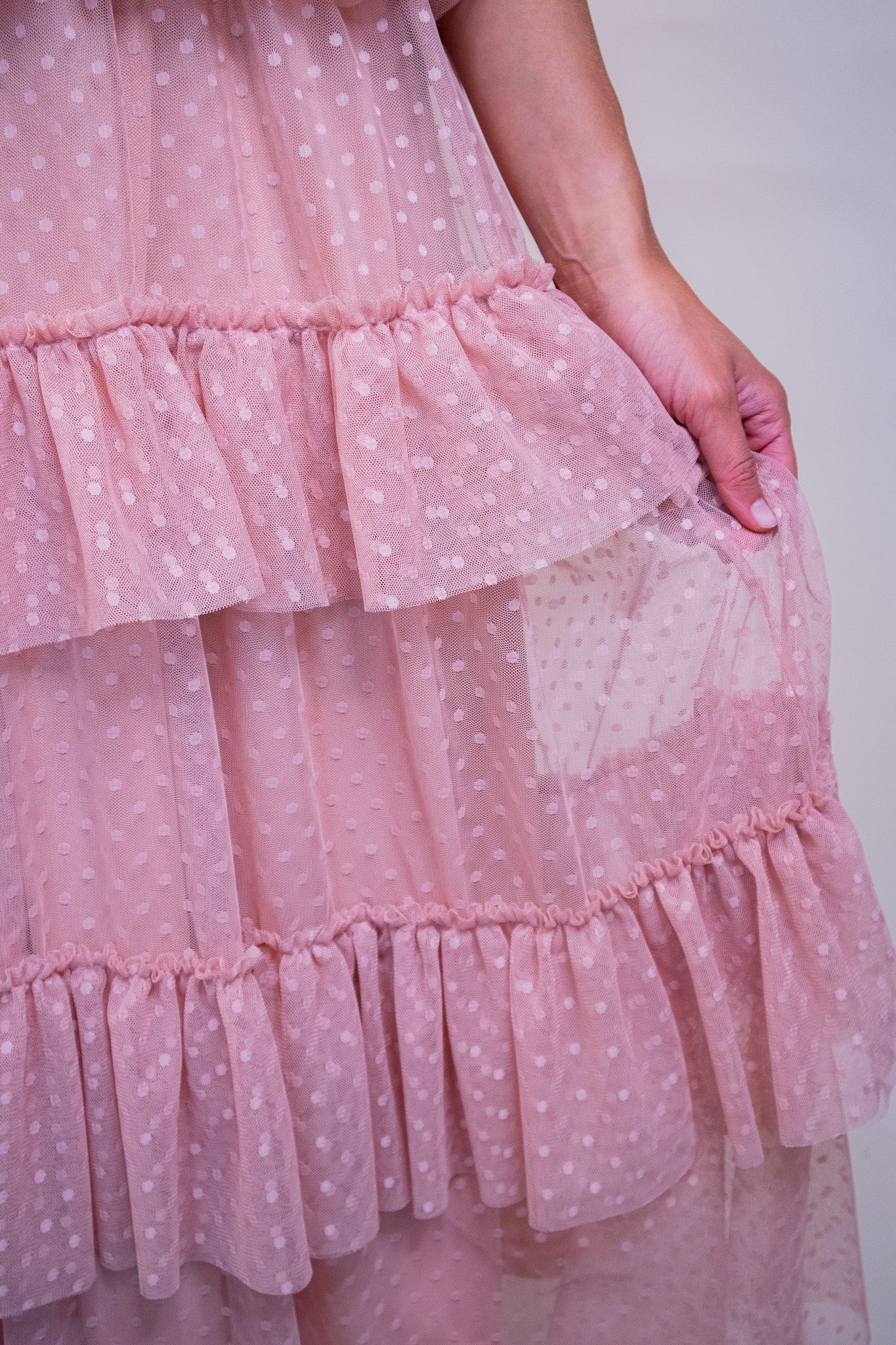 The Isabella Tulle Dress in Blush