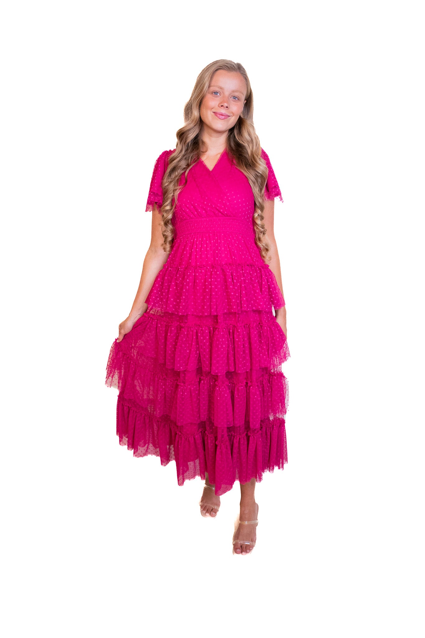 The Elle Tulle Dress in Raspberry