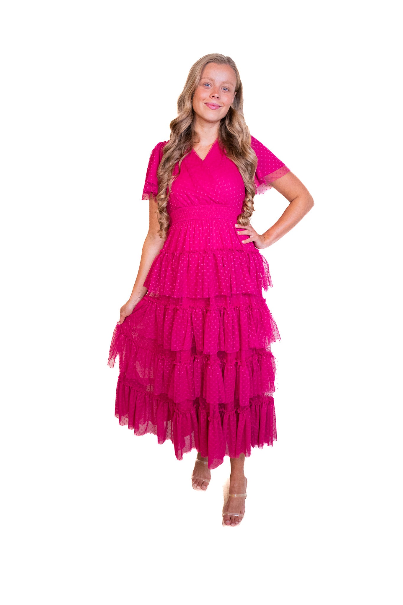 The Elle Tulle Dress in Raspberry