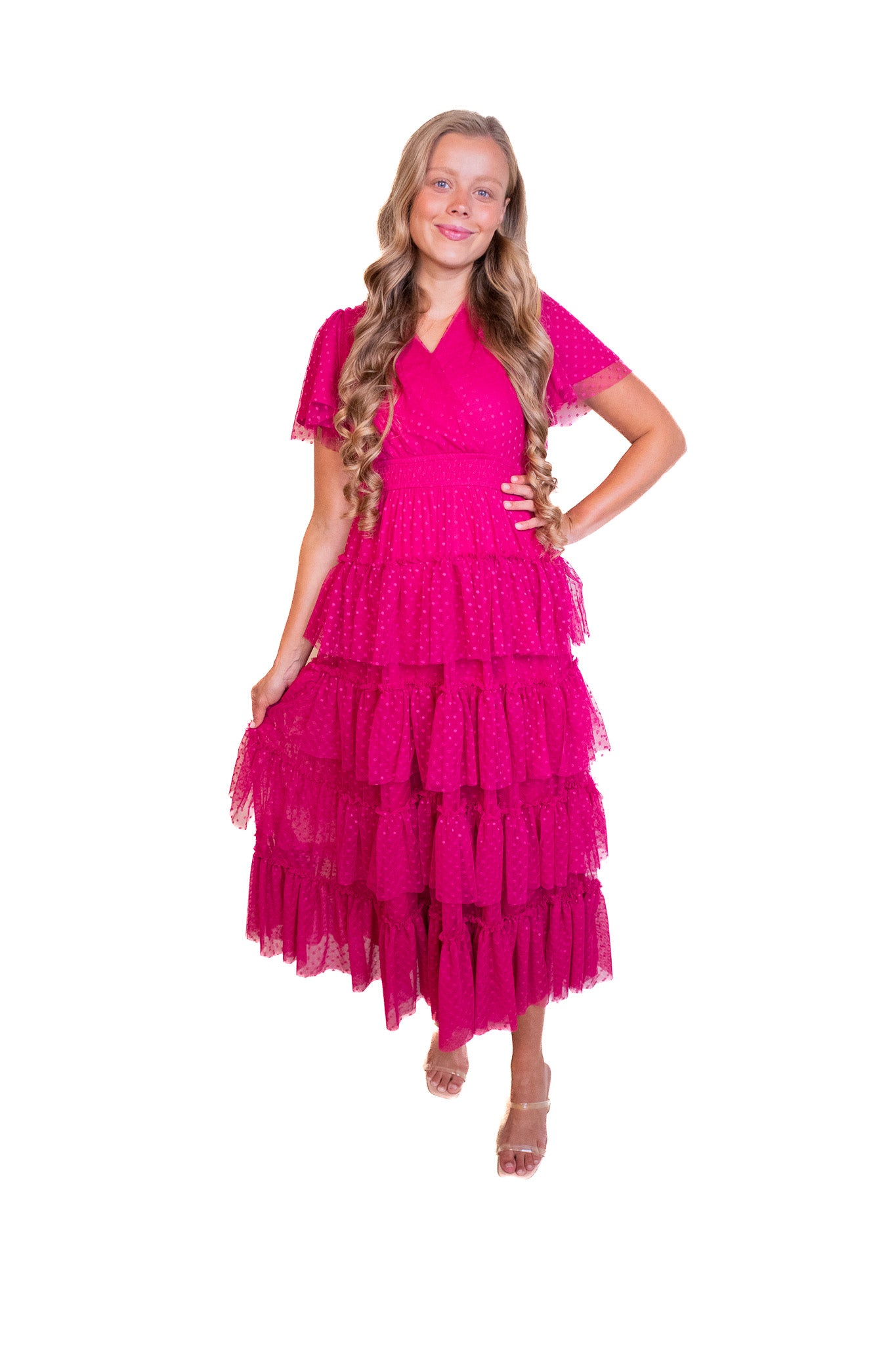 The Elle Tulle Dress in Raspberry