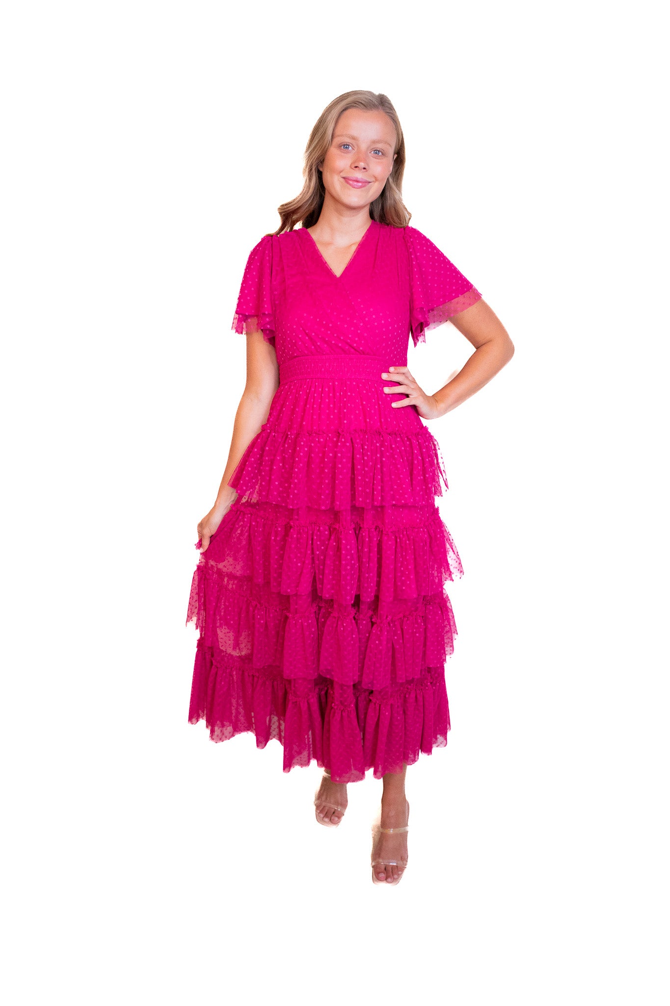 The Elle Tulle Dress in Raspberry