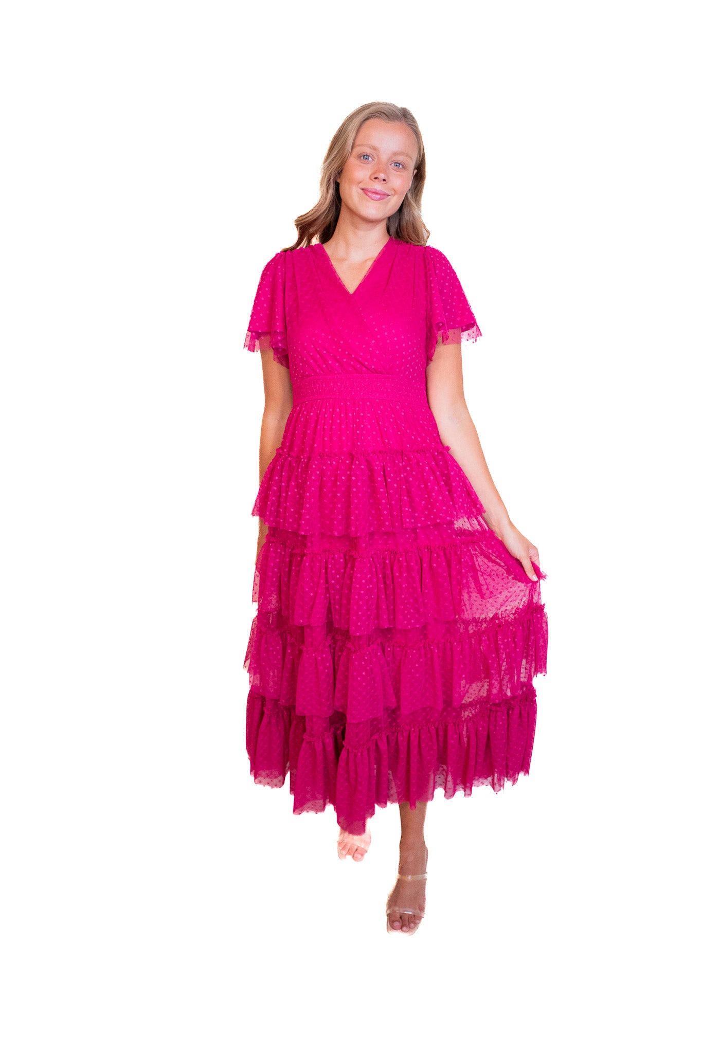 The Elle Tulle Dress in Raspberry