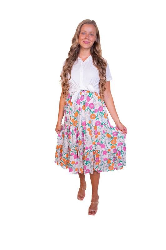 The Lennon Boho Floral Skirt