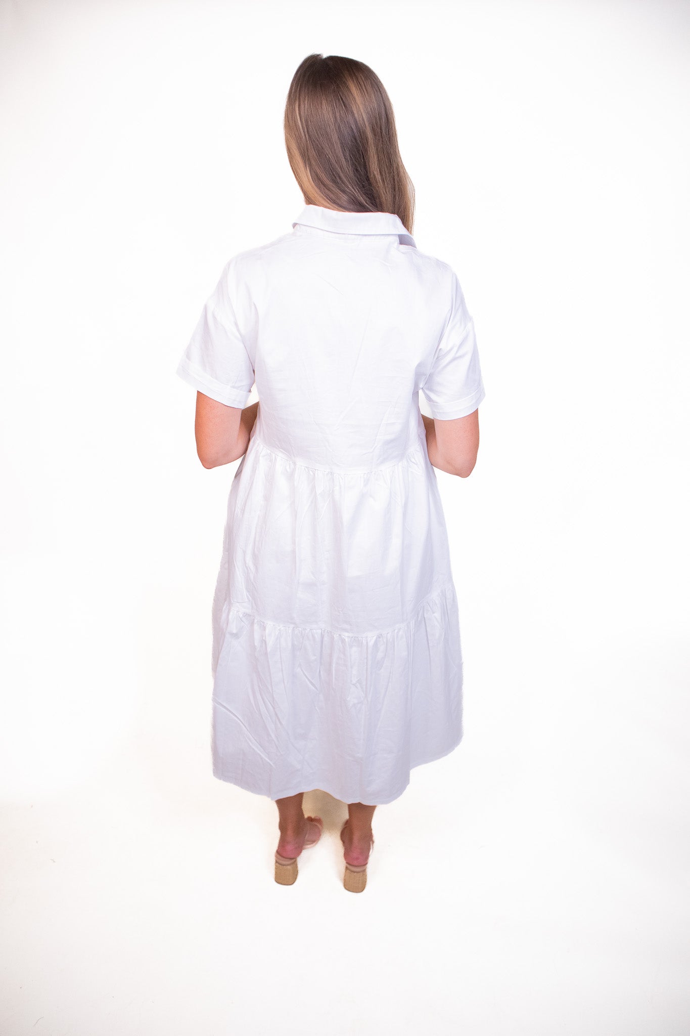 The Kenley Collar Dress in White