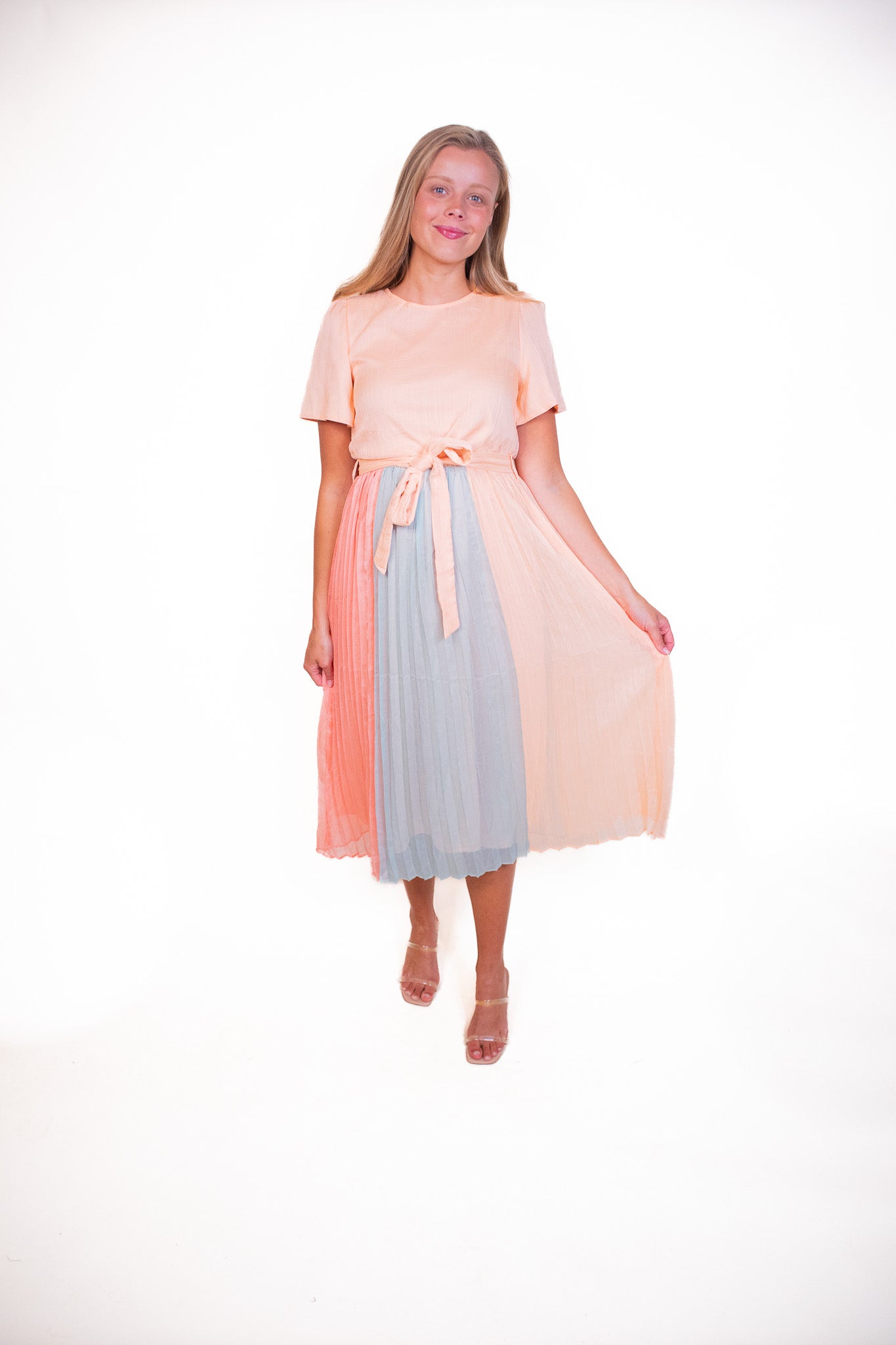 The Emery Pleated Chiffon Dress