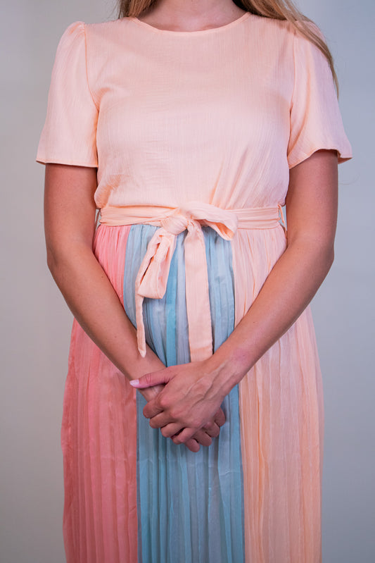 The Emery Pleated Chiffon Dress