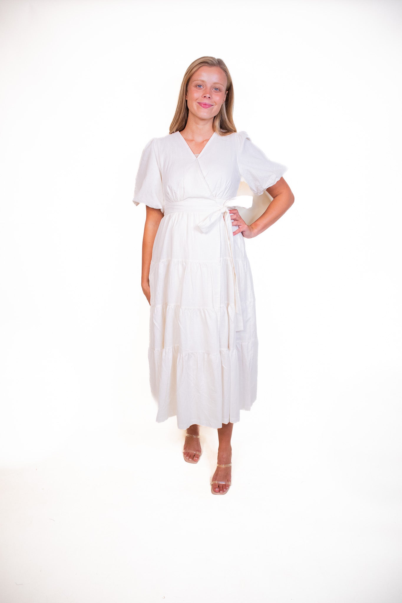 The Amelia Wrap Dress in Cream