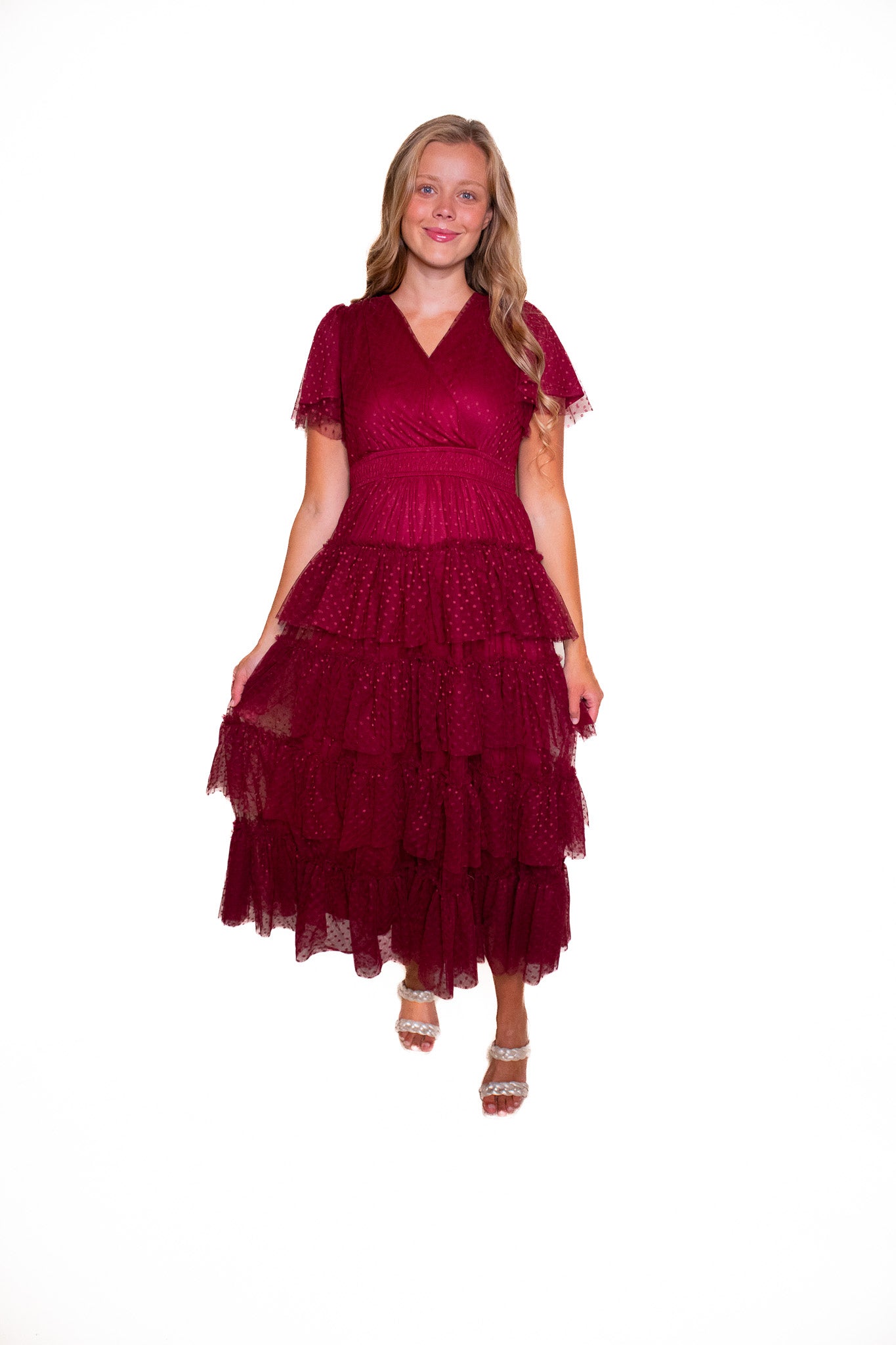 The Elle Tulle Dress in Burgundy