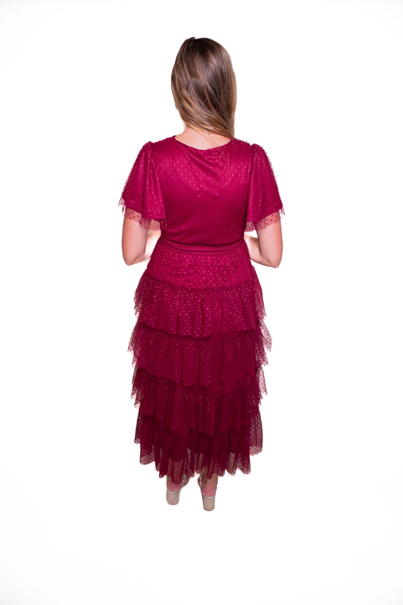 The Elle Tulle Dress in Burgundy