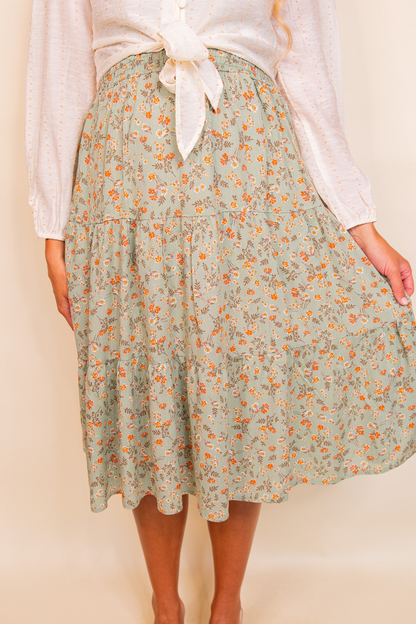 The Rhen Boho Floral Skirt