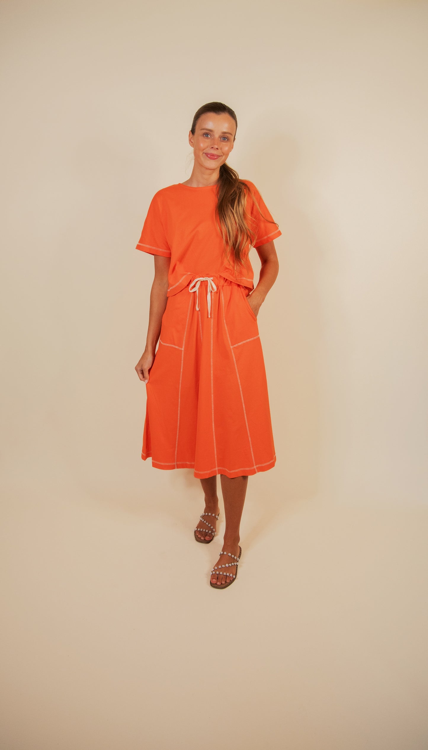 PRE-ORDER (ETA JUNE 9) - The Marley Cotton Lounge Set in Poppy