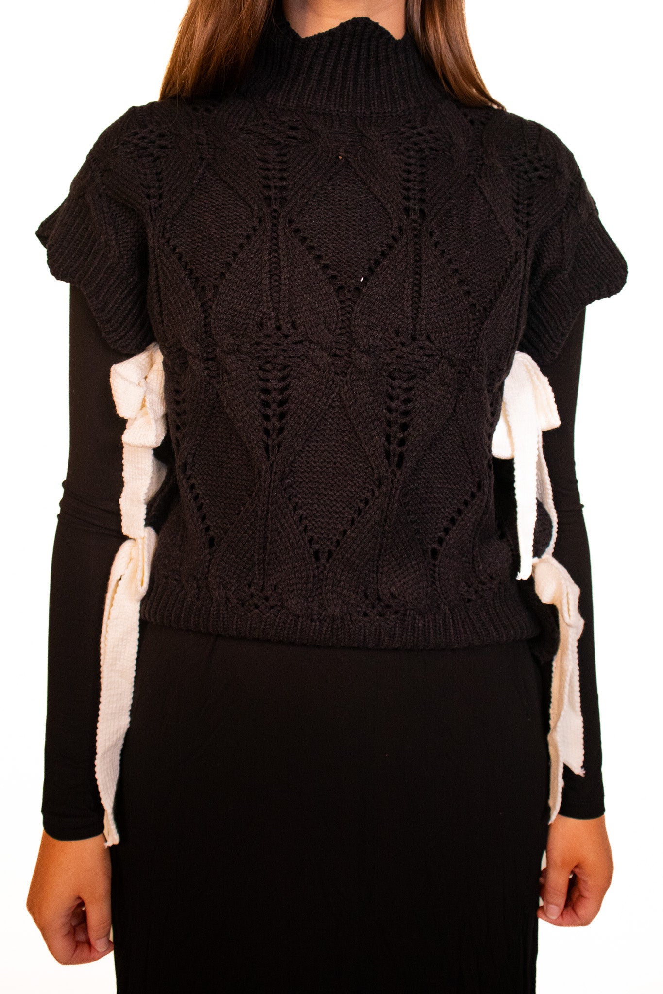 The Ellie Knit Sweater Vest in Black