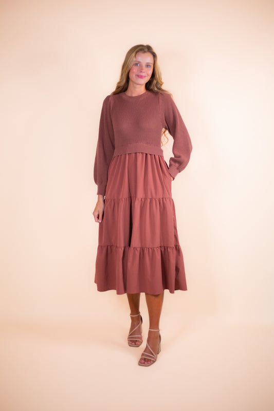 The Rory Sweater Dress in Terracotta