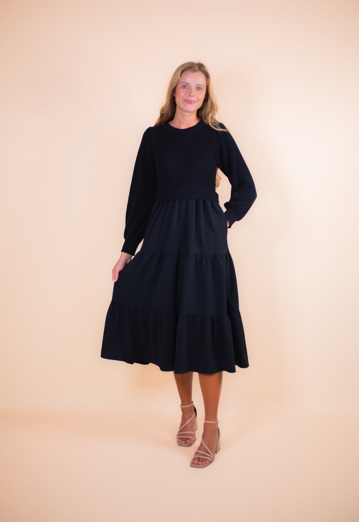 The Rory Sweater Dress in Black