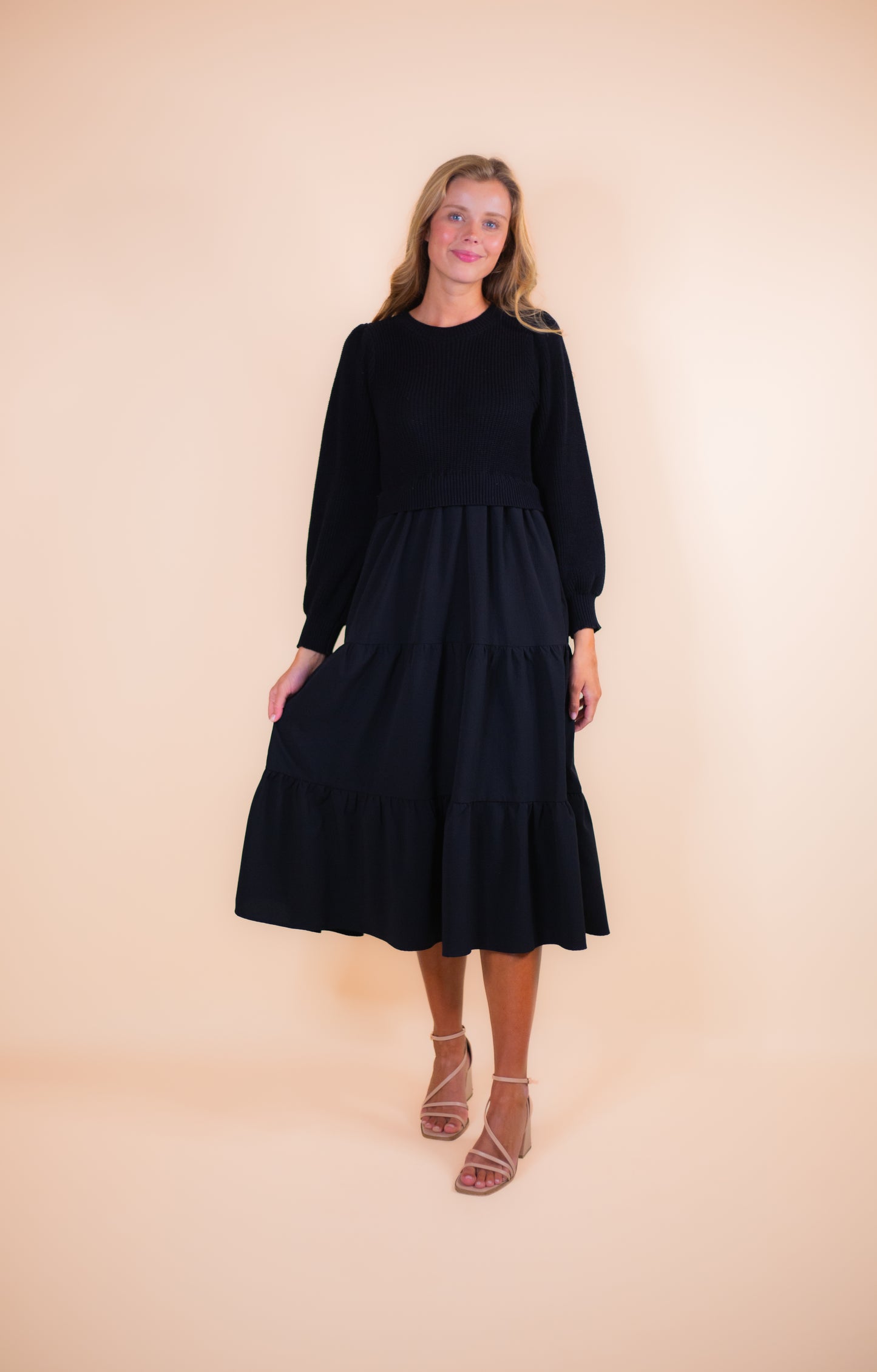 The Rory Sweater Dress in Black