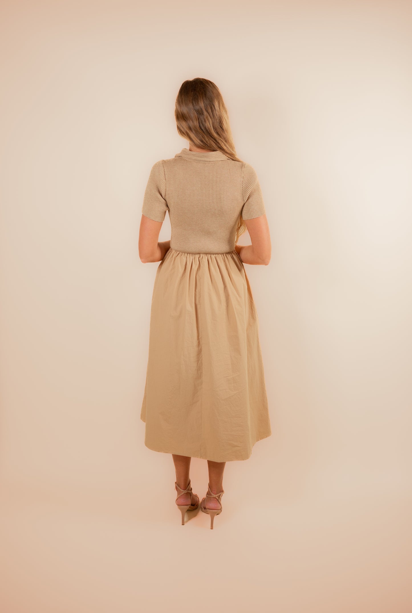 The Mable Ribbed Collar Dress