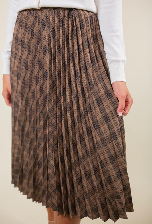 The Ava Plaid Midi Skirt