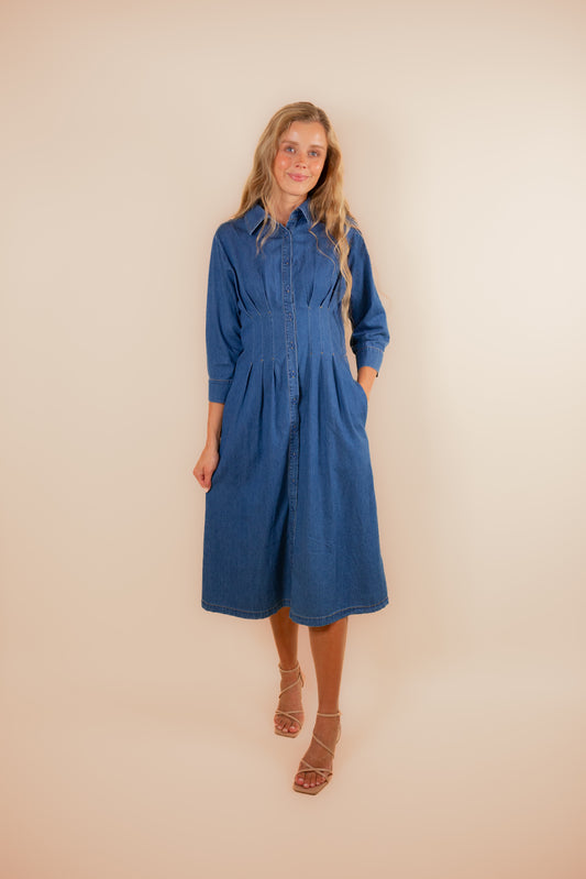The Harper Button Down Denim Dress
