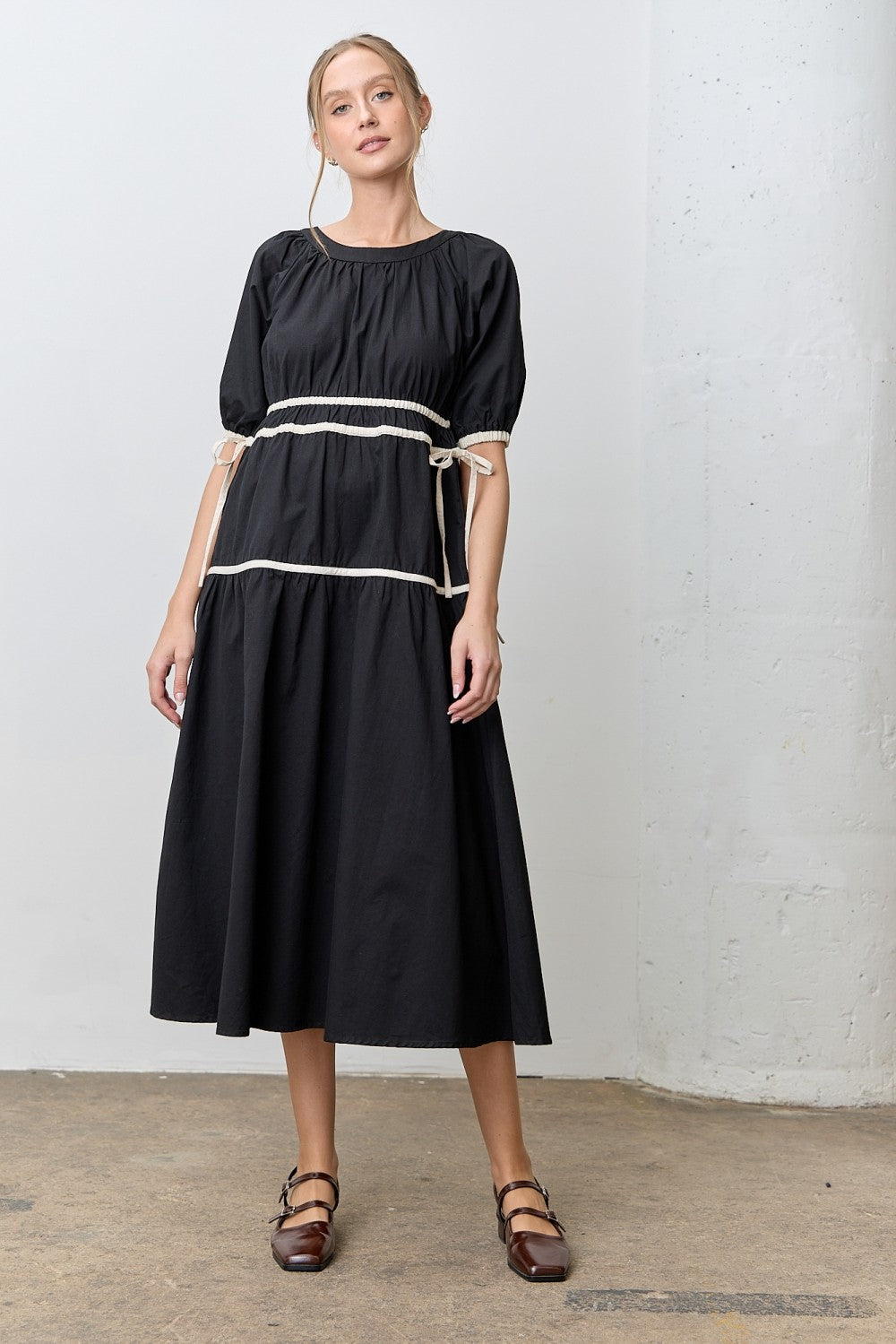 The Briar Bow Dress in Black and White