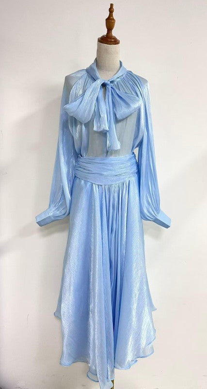 The Eleanor Shimmer Skirt Set in Cinderella Blue
