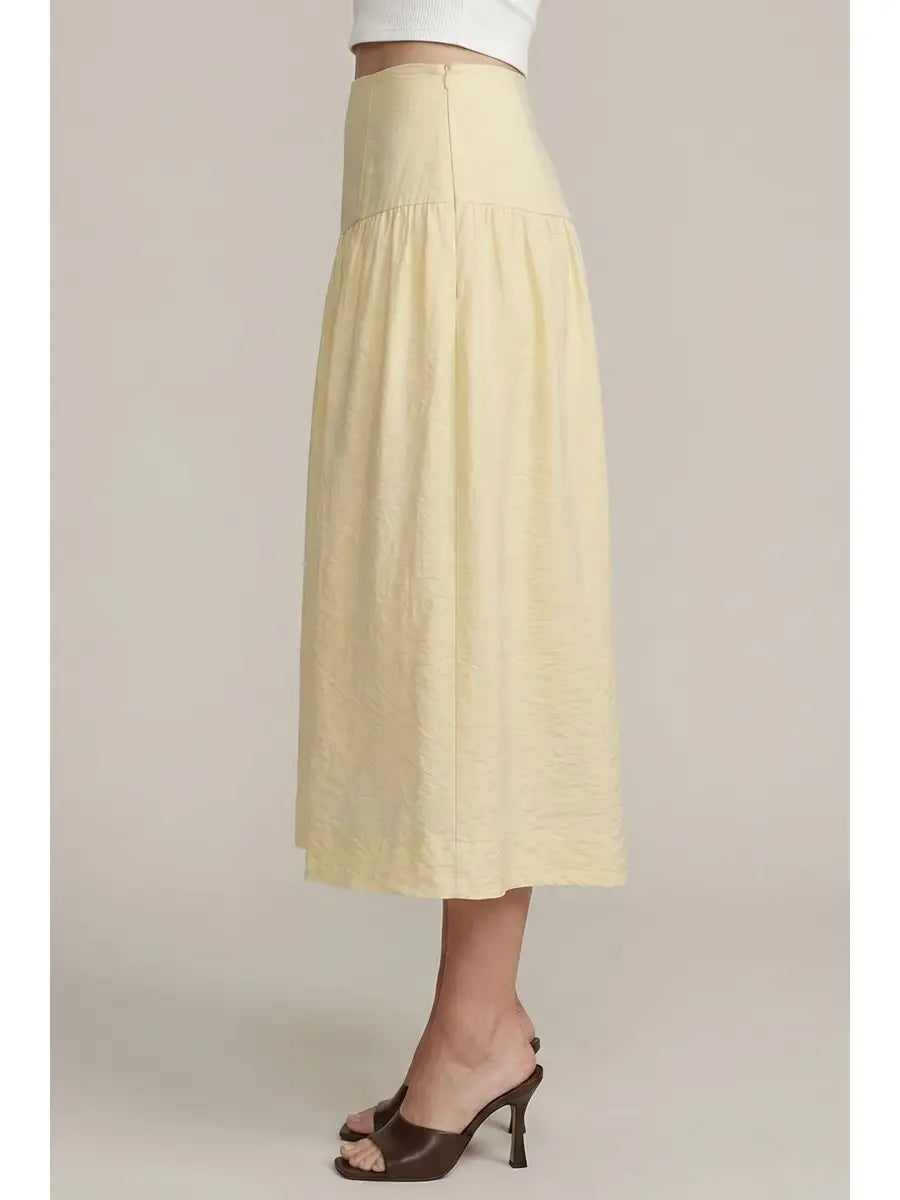 The Allison Basque Waist Skirt in Butter Yellow