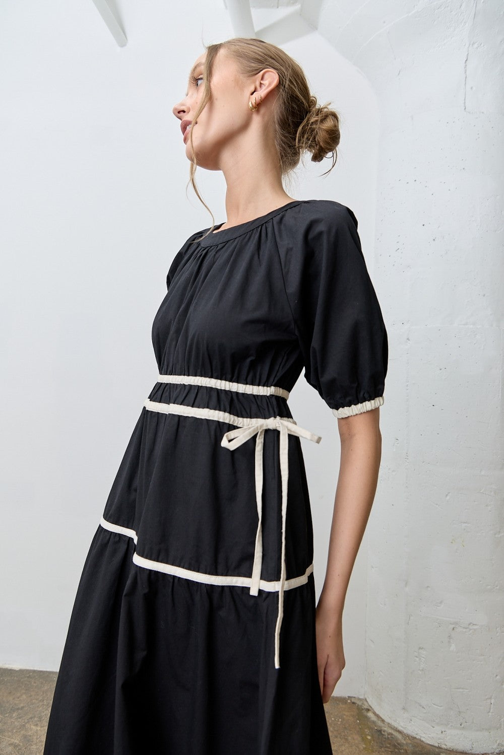 The Briar Bow Dress in Black and White