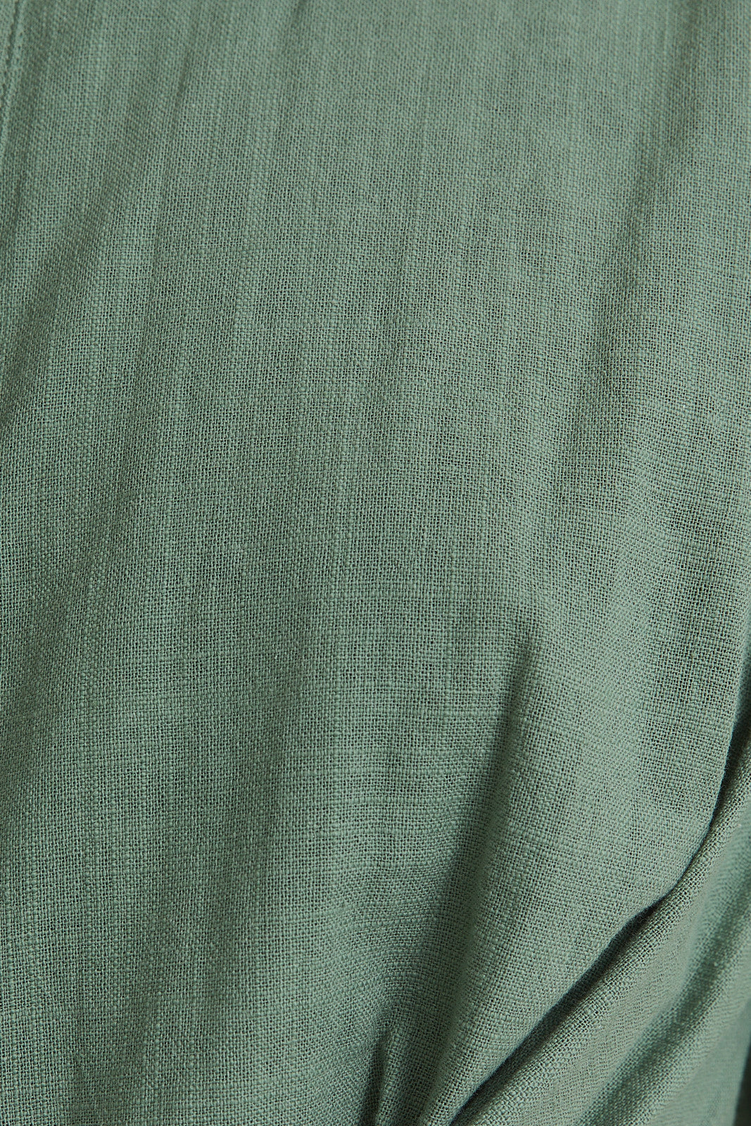 The Kacie Tie Waist Cotton Dress in Olive