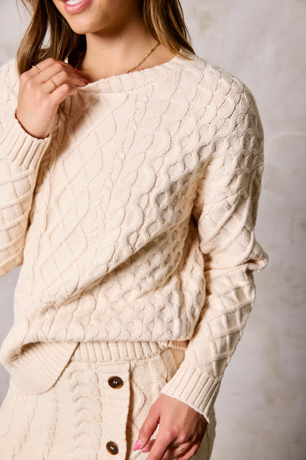 The Ashley Plush Cable-knit Sweater Set