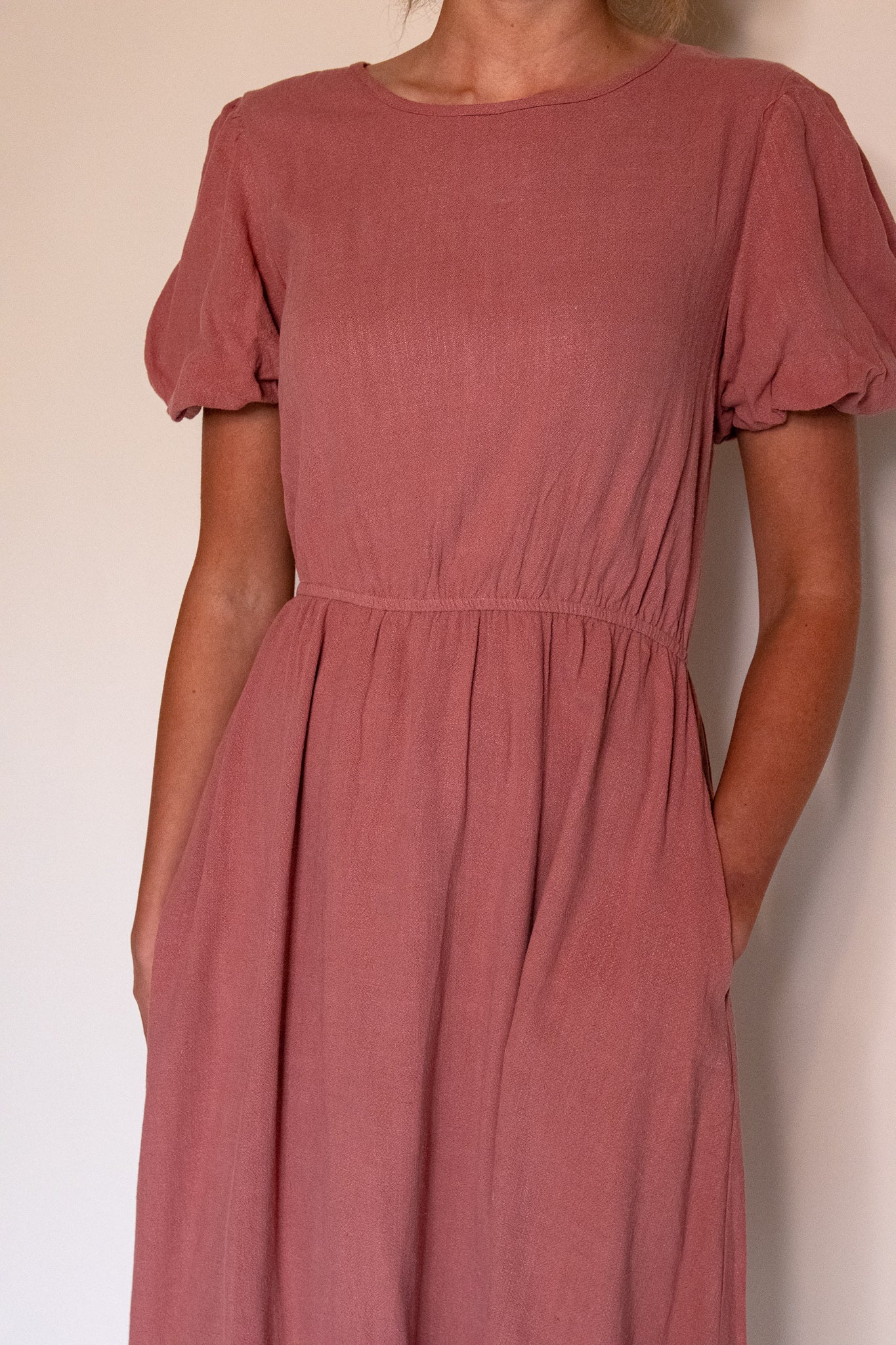 RESTOCKED - The Sarah Linen Dress in Terracotta