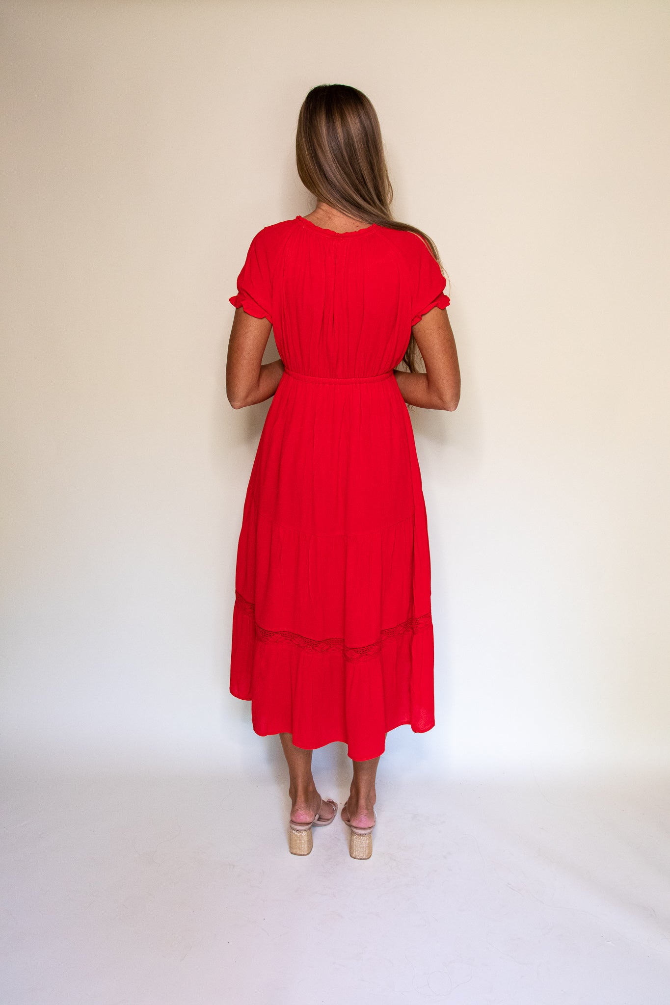 The Demi Dress in Cherry