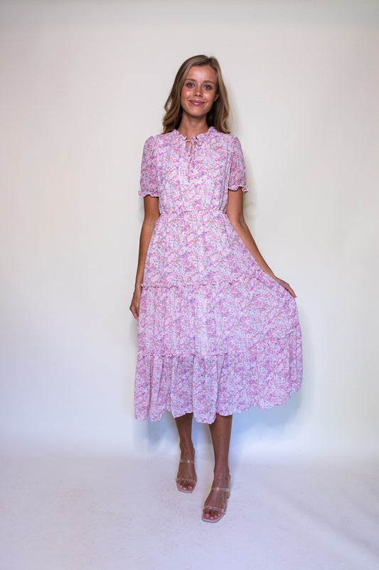 The Josie Floral Chiffon Dress (S-3X)