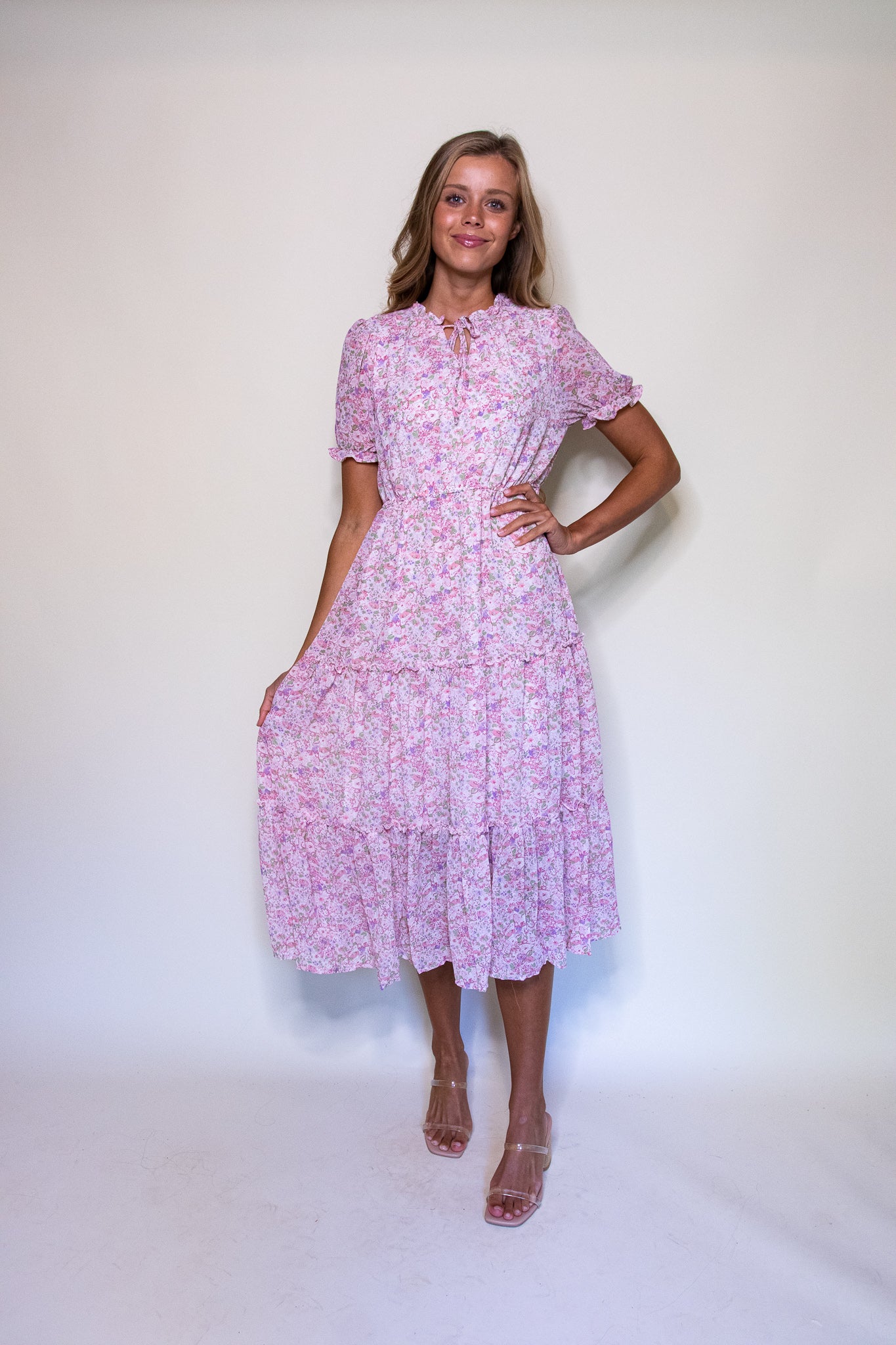 The Josie Floral Chiffon Dress (S-3X)