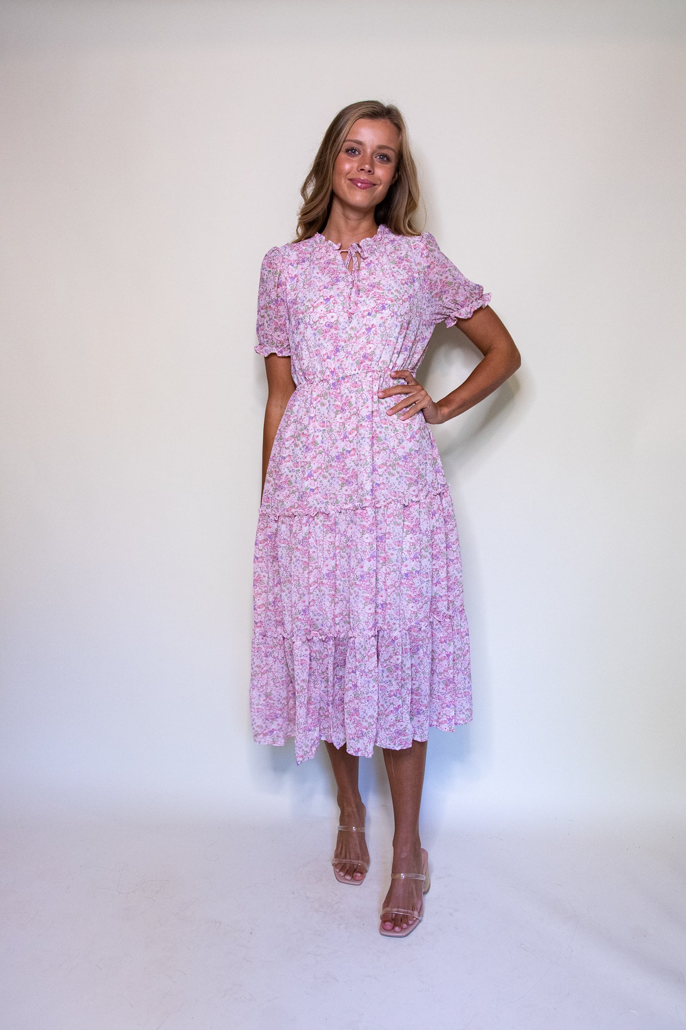 The Josie Floral Chiffon Dress (S-3X)