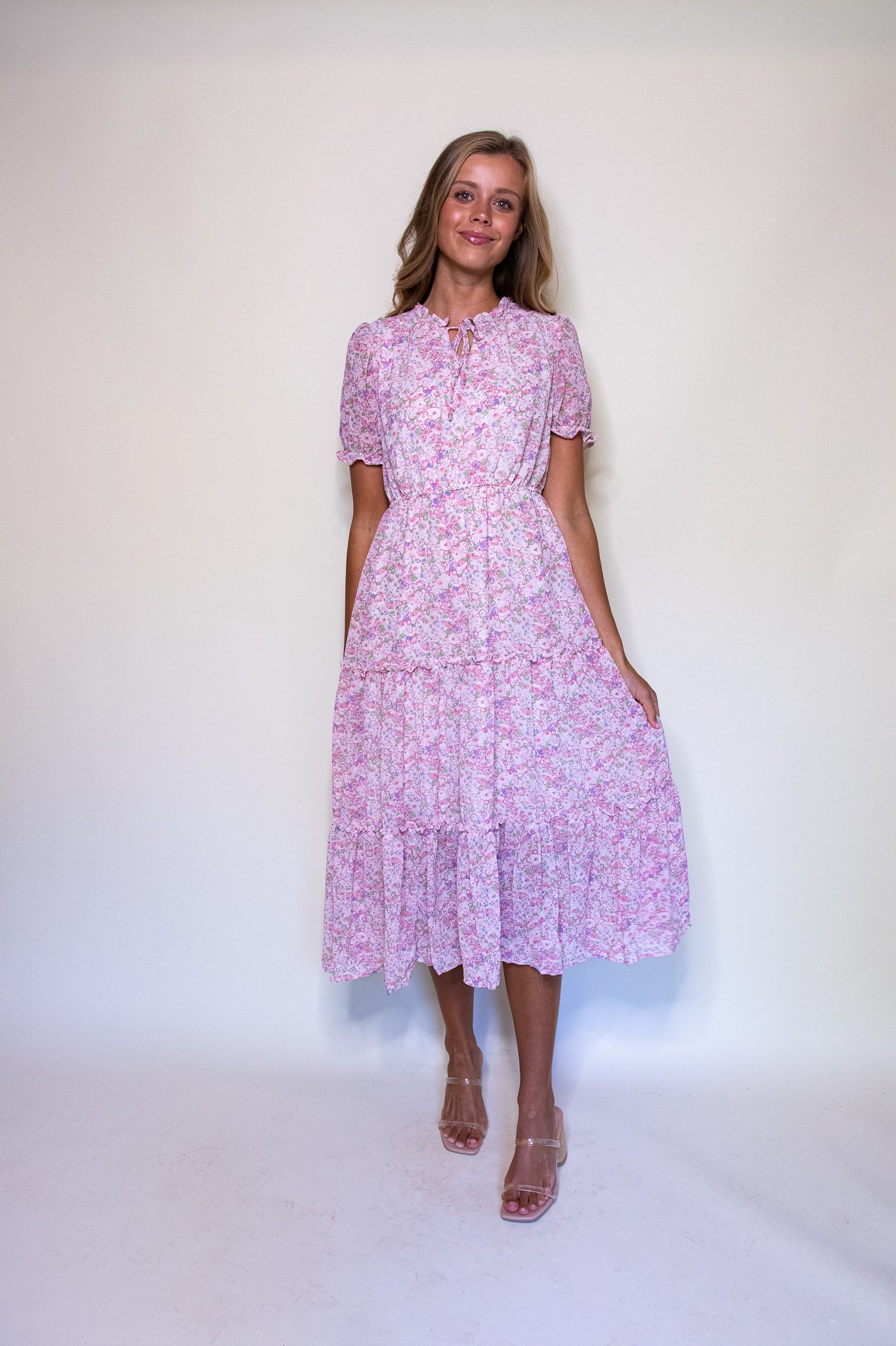 The Josie Floral Chiffon Dress (S-3X)