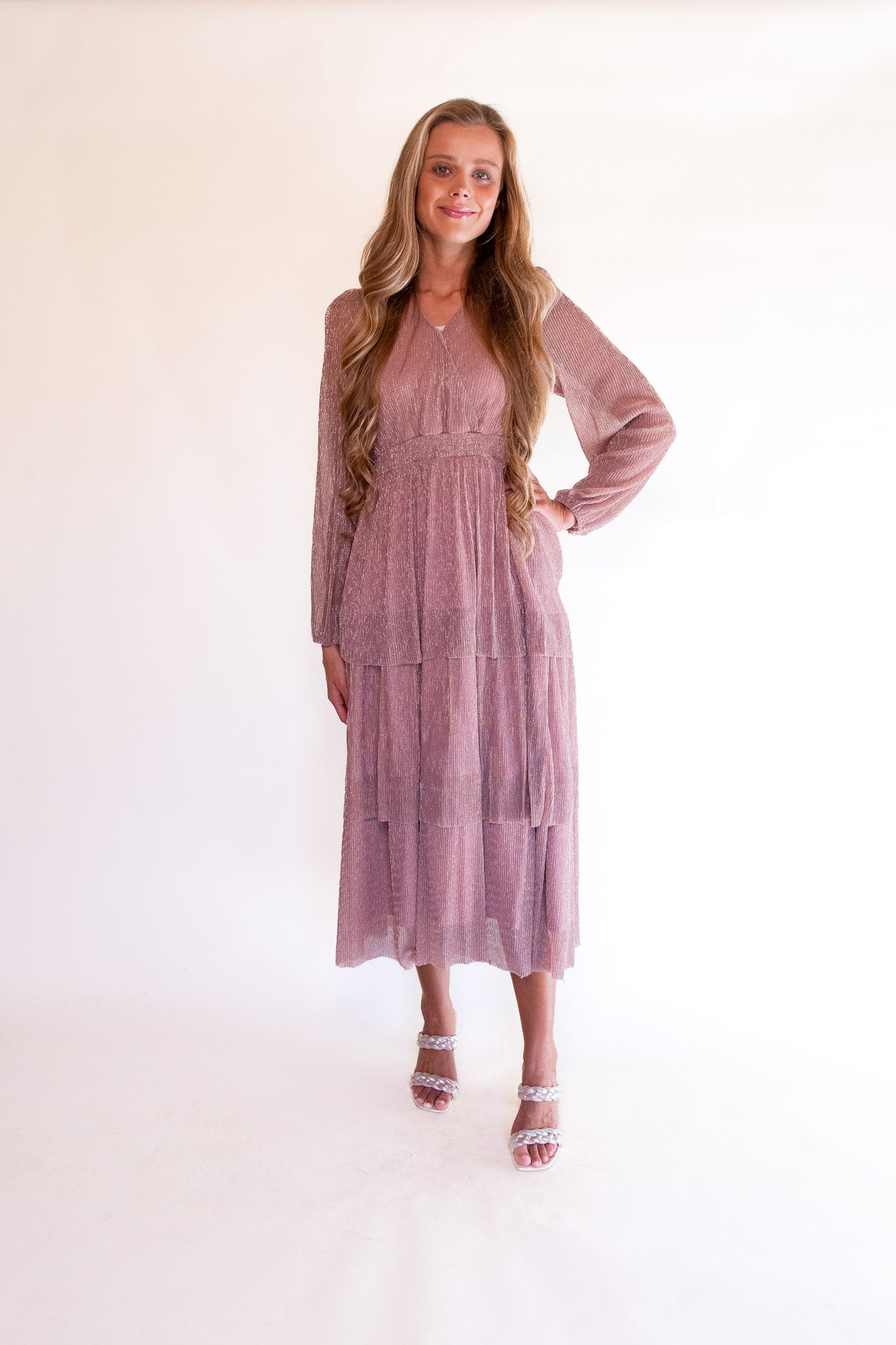 The Aria Sparkle Dress in Blush