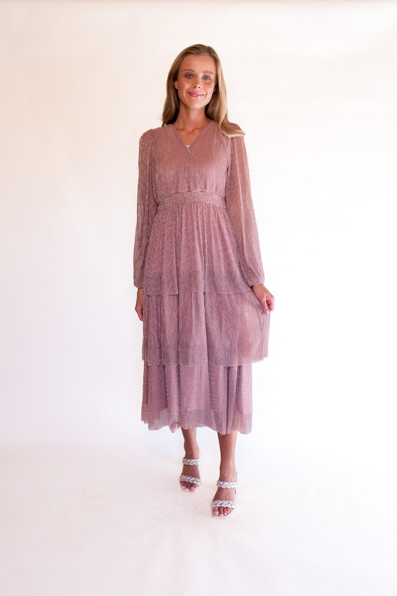 The Aria Sparkle Dress in Blush