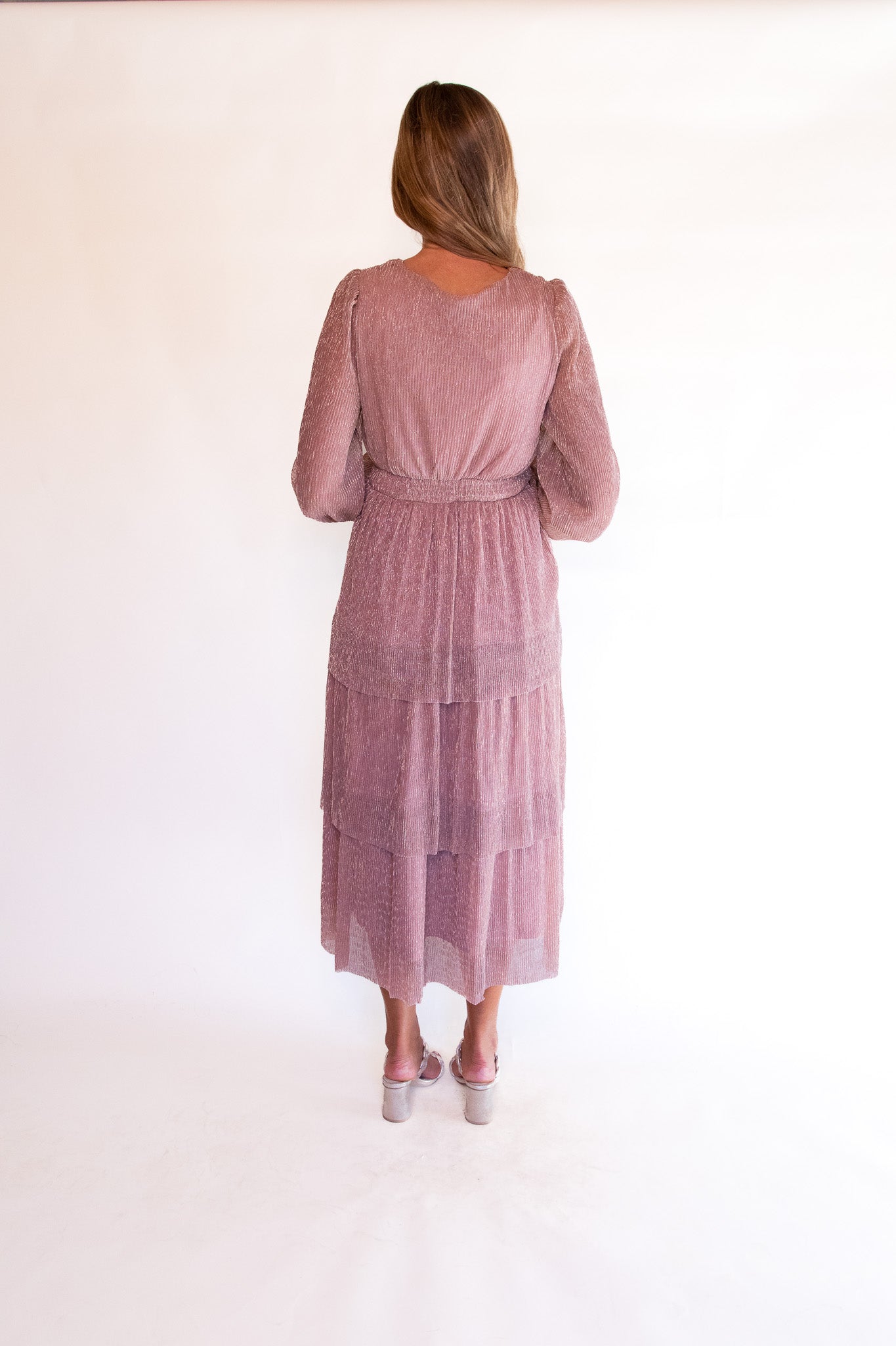 The Aria Sparkle Dress in Blush