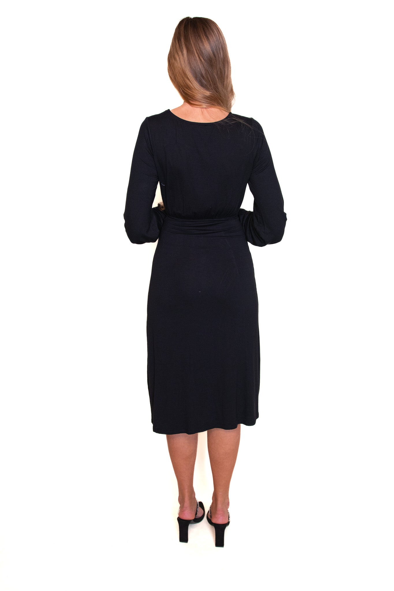 The Rae Long Sleeved Dress in Black